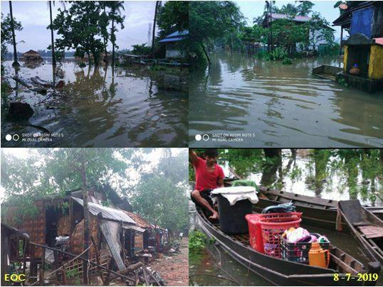 ျပည္နယ္တိုင္း ၅ ခုတြင္ မိုးရြာသျဖင့္ ေနအိမ္၊ ေက်ာင္းႏွင့္ လမ္းတံတားမ်ား ပ်က္စီးဆံုး႐ံႈး