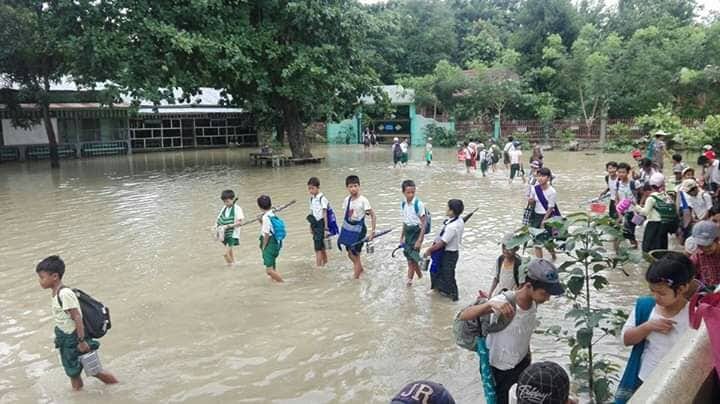 မိုးညိဳတြင္ ေရႀကီးေရလွ်ံျဖစ္ေန၊ စာသင္ေက်ာင္း ၁၅ ေက်ာင္း ယာယီပိတ္ထားရ