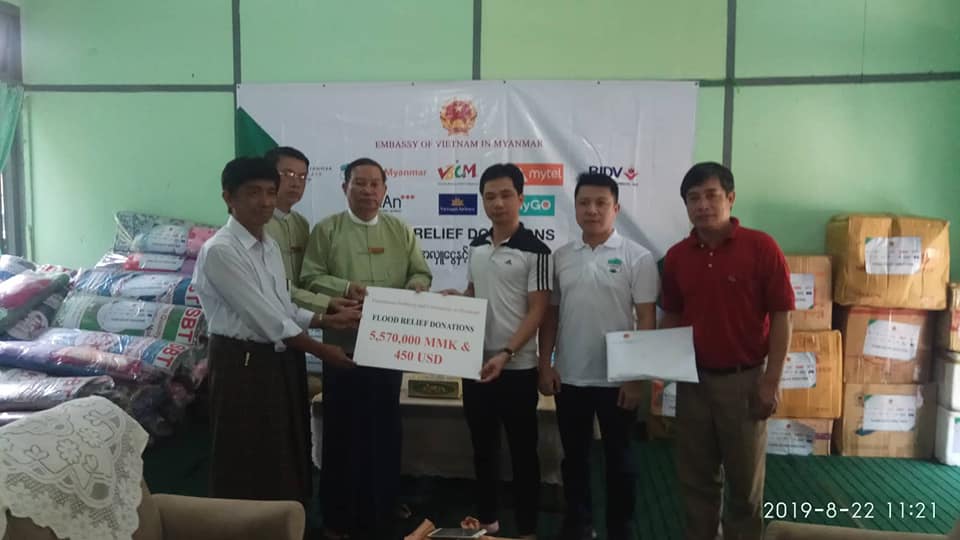မြန်မာရေဘေးအတွက် ဗီယက်နမ်က ငွေကျပ် သိန်း ၁၀၀ ကျော်ဖိုးကူညီလှူဒါန်း 