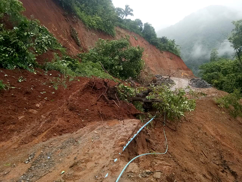 မော်ချီးတွင် မိုးကြီး မြေပြို၊ နေအိမ်အချို့နှင့် လမ်းများ ပျက်စီး