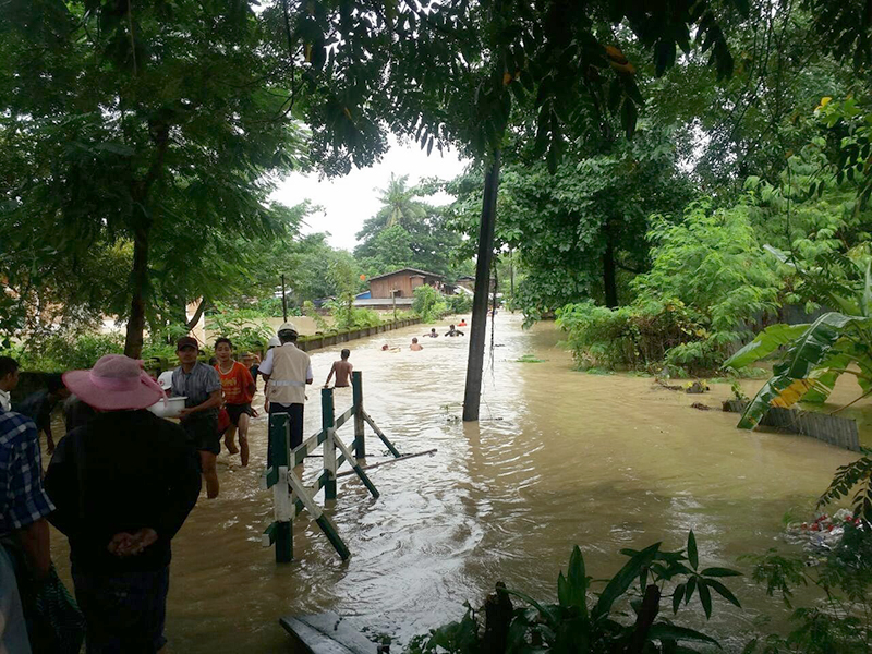 ဇေယျဝတီမြို့တွင် ရေကြီးရေလျှံ ဖြစ်ပွား၍ လူဦးရေ ၄၀၀ ခန့် ပြောင်းရွှေ့