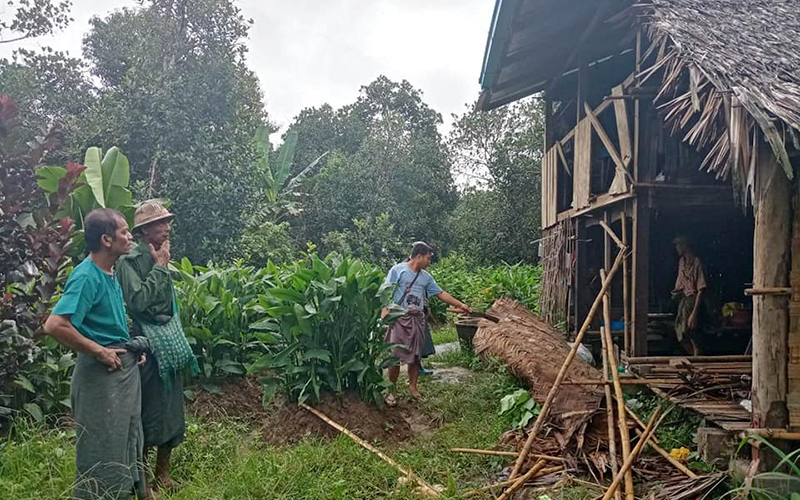 တိုက်ကြီးတွင် တောဆင်ရိုင်း ထပ်မံဝင်ရောက်ဖျက်ဆီး၍ နေအိမ် ၂ လုံး ပျက်စီး
