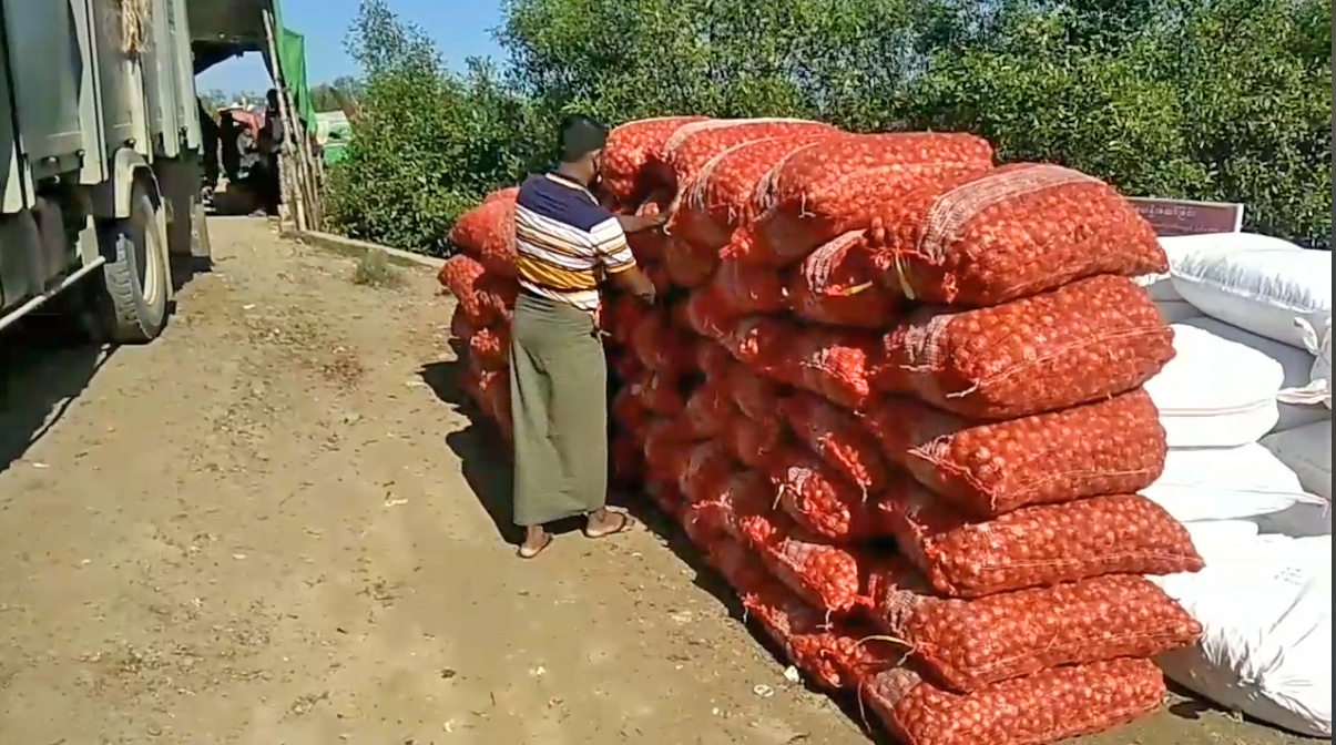 ဘင်္ဂလားဒေ့ရှ်ဘက် တင်ပို့မှု ပိုများလာသဖြင့် မောင်တောတွင် ကြက်သွန်နီ ဈေးတက်