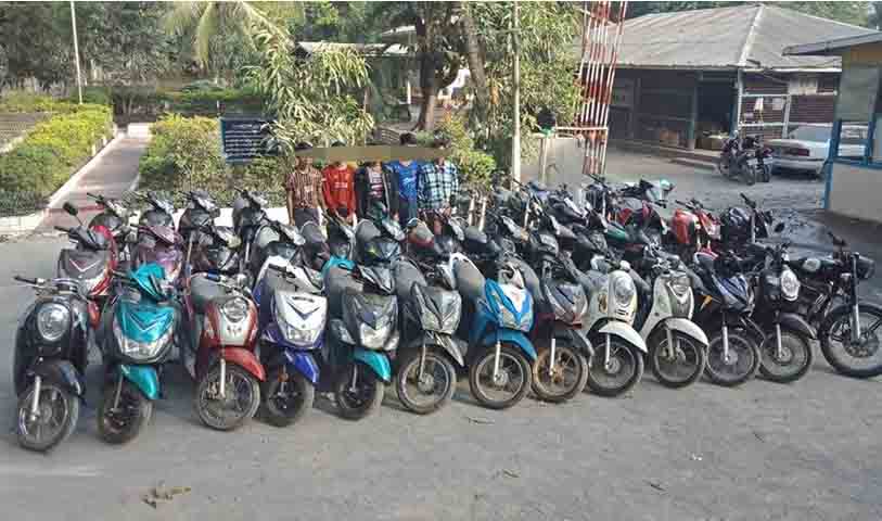 ကလေးမြို့တွင် ဆိုင်ကယ်သူခိုးဂိုဏ်းကို ဆိုင်ကယ် ၃၆  စီးနှင့်အတူဖမ်းမိ