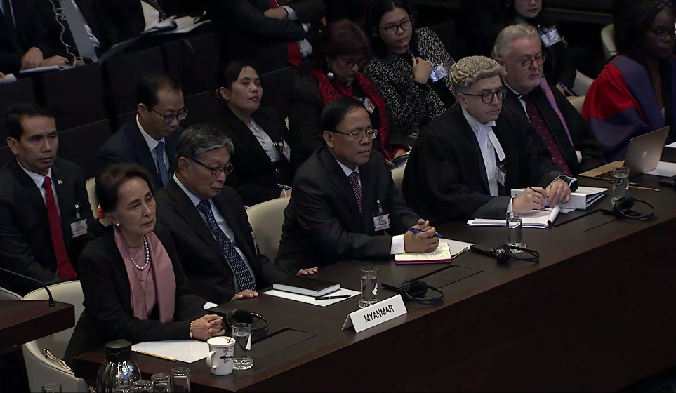 ICJ တရားရုံးကြားနာပွဲ နိုင်ငံတော်အတိုင်ပင်ခံပုဂ္ဂိုလ်နှင့် အဖွဲ့တက်ရောက်