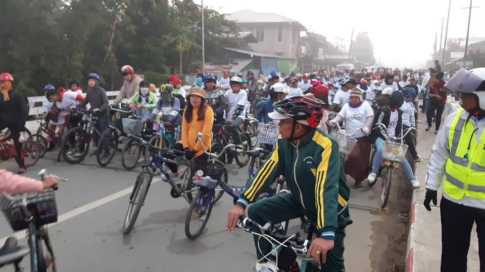 လူထုစုပေါင်းစက်ဘီးစီးပွဲ မိုးညှင်းတွင်ကျင်းပ