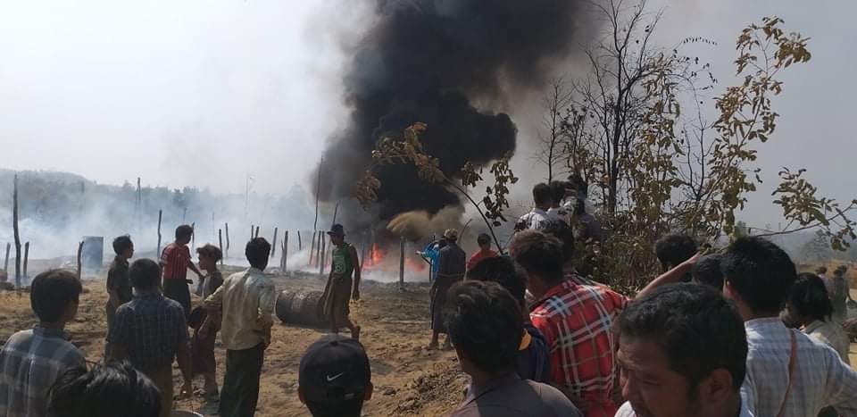 မကွေးတိုင်း လက်ပံတိုရေနံမှော် မီးလောင်