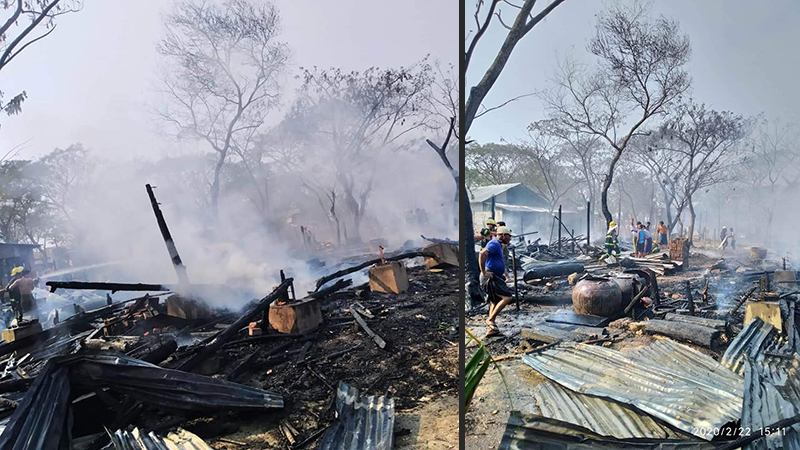 လှည်းကူးမြို့နယ်တွင် မီးလောင်၊ လူနေတဲအိမ် ၁၈ လုံး ဆုံးရှုံး