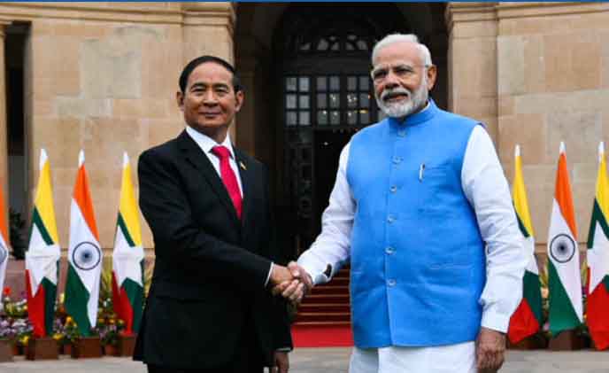 သမ္မတဦးဝင်းမြင့်နှင့် အိန္ဒိယဝန်ကြီးချုပ်မိုဒီတို့ တွေ့ဆုံ၊ နှစ်နိုင်ငံသဘောတူစာချုပ် ၁၀ ခု ချုပ်ဆို
