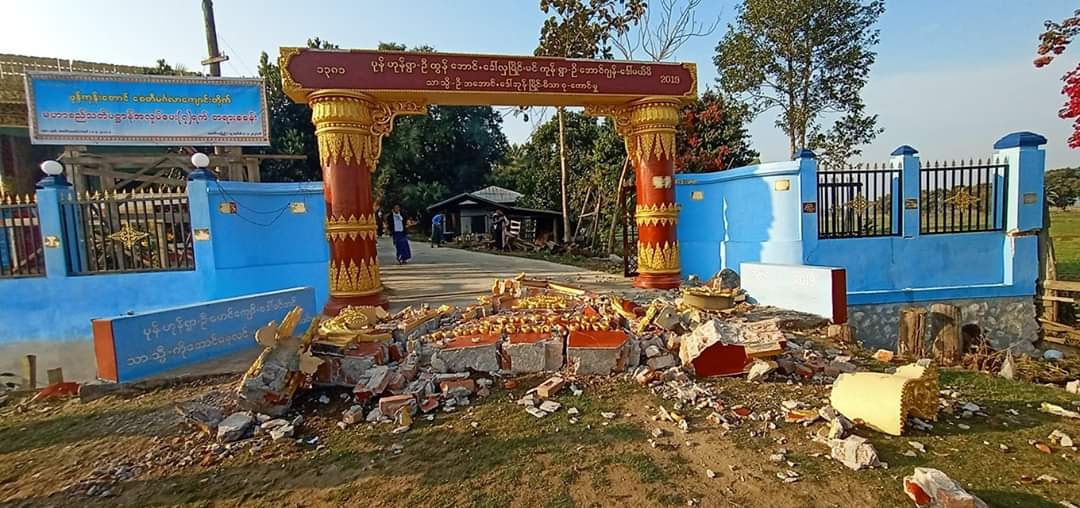 ကသာခရိုင် မော်လူးမြို့အနီး ငလျင်လှုပ်ခတ် ဘုန်းကြီးကျောင်းများ ထိခိုက်ပျက်စီး