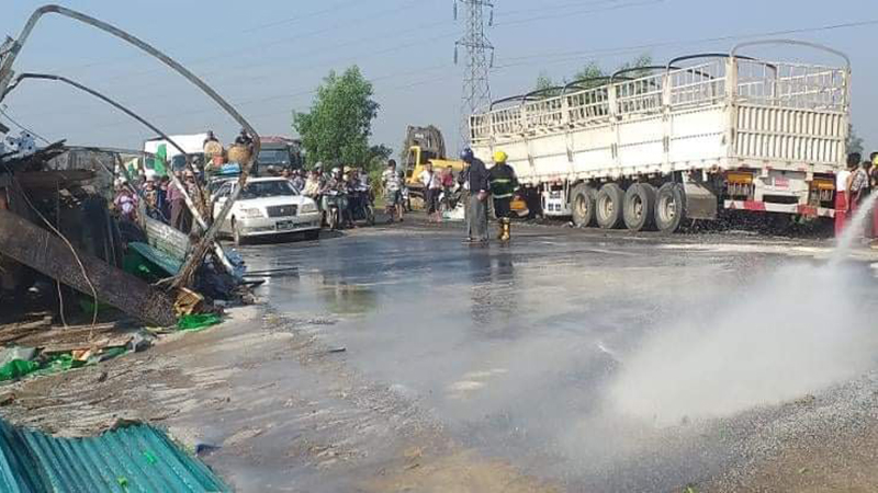 ပြွန်တန်ဆာမြို့တွင် ယာဉ်တိုက်မှုကြောင့် ၁ ဦးသေဆုံး၊ ၂ ဦးဒဏ်ရာရ