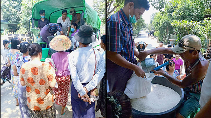 မြောက်ဥက္ကလာတွင် ဆန်များကို ဈေးသက်စွာဖြင့် လိုက်ရောင်းပေးနေ 