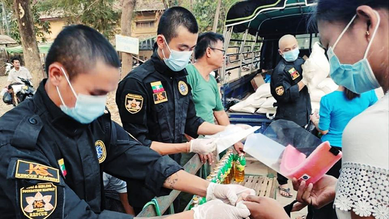 Facility Quarantine နေရာများတွင် မကွေးပရဟိတအဖွဲ့ အလှည့်ကျစနစ်ဖြင့် ကူညီ