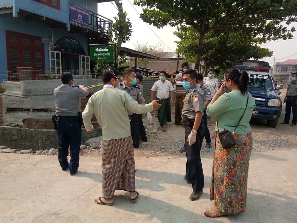 ကလေးမြို့ရှိ COVID-19 အတည်ပြုလူနာ အမှတ် ၇၄ ၏ နေအိမ်နှင့် လမ်းကို ပိတ်ထား