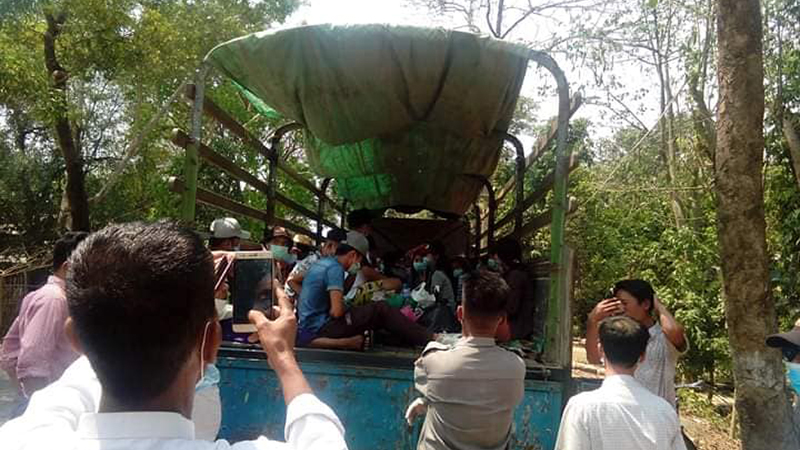 ဟင်္သာတခရိုင်အတွင်း ကားငှားပြီး လူစုလူဝေးဖြင့် ရန်ကုန်ပြန်သူများကို နေရပ်ပြန်ပို့ 