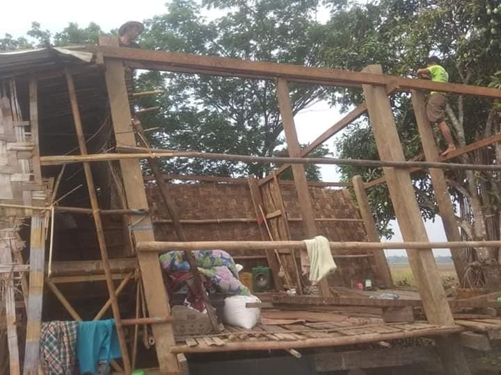 ကပ်ရောဂါဘေးကာလ အင်္ဂပူမြို့နယ်ရှိ ကျေးရွာများတွင် လေဘေးသင့်