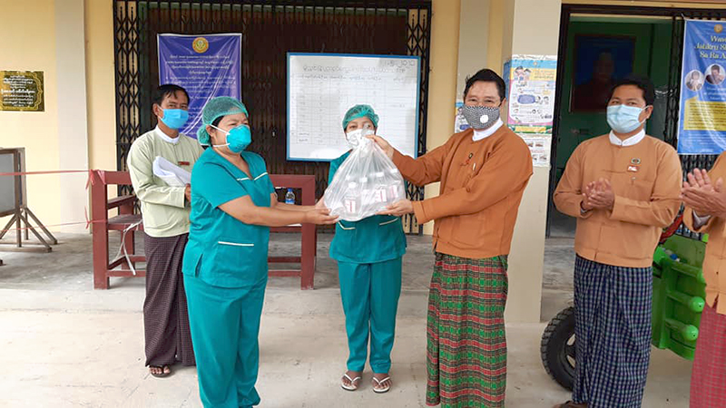 မိုးညှင်းဆေးရုံနှင့် မျက်စိအခမဲ့ဆေးရုံတို့ကို COVID-19 ကုသရေးပစ္စည်းများ လှူဒါန်း
