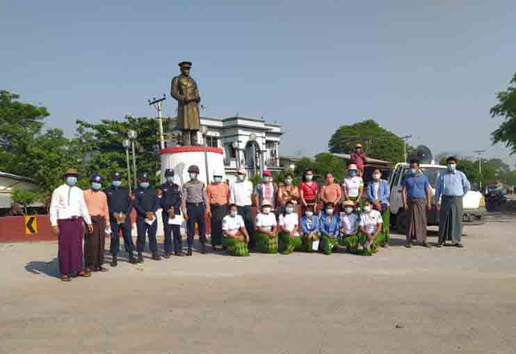 ခင်ဦးမြို့တွင် ၁ ပတ်ကြာ Mask ကမ်ပိန်းပြုလုပ်နေ
