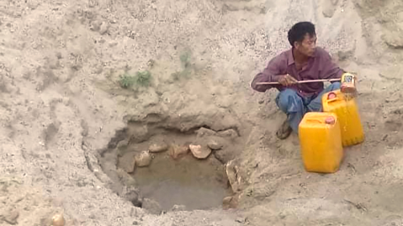 မြိုင်မြို့ နယ် ကြံစိမ့်ကြီးကျေးရွာတွင် သောက်သုံးရေ အခက်အခဲဖြစ်နေ