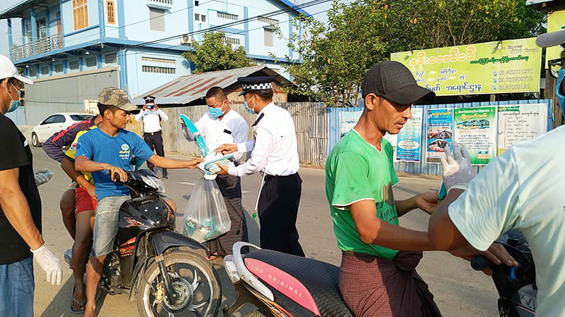 မိုးညှင်းတွင် Mask မတပ်သူ ၆၀၀ ကျော်ကို ဒဏ်ရိုက်၊ ၇ ဦးကို ဥပဒေအရ အရေးယူထား
