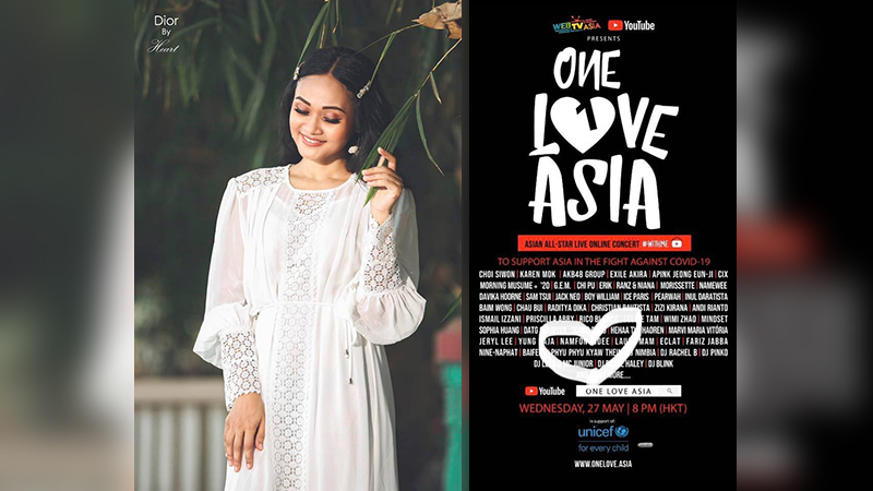One Love Asia ရန်ပုံငွေဂီတဖျော်ဖြေပွဲ အာရှအနုပညာရှင်များနှင့်အတူ ဖြူဖြူကျော်သိန်း ပါဝင်မည်