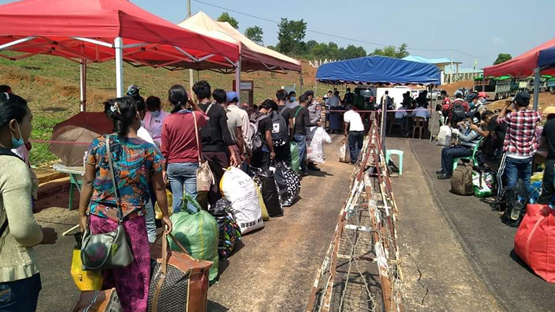 ဆီလူးဒေသမှ Quarantine ၂၁ ရက်ပြည့် ရွှေ့ပြောင်းလုပ်သား ၅၀၀ ခန့် မိုင်းယန်းသို့ ရောက်ရှိ