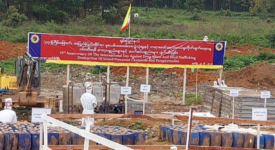 ငွေကျပ် ၃ ဒသမ ၃၈ ဘီလီယံကျော်တန်ဖိုးရှိ မူးယစ်ဆေးဝါးဆက်စပ်ပစ္စည်းများ ဖျက်ဆီးမည်