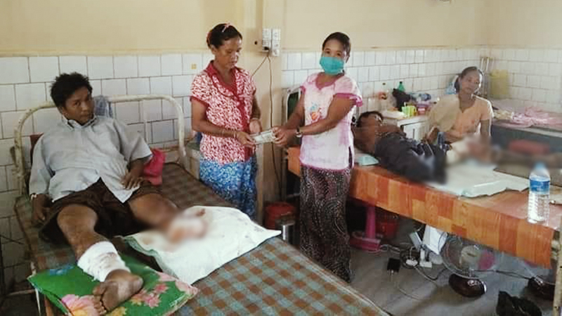 ရသေ့တောင်မြို့နယ်တွင် ကျေးရွာသား ၁ ဦး မိုင်းနင်းမိ၍ ခြေနှစ်ချောင်းလုံးပြတ်