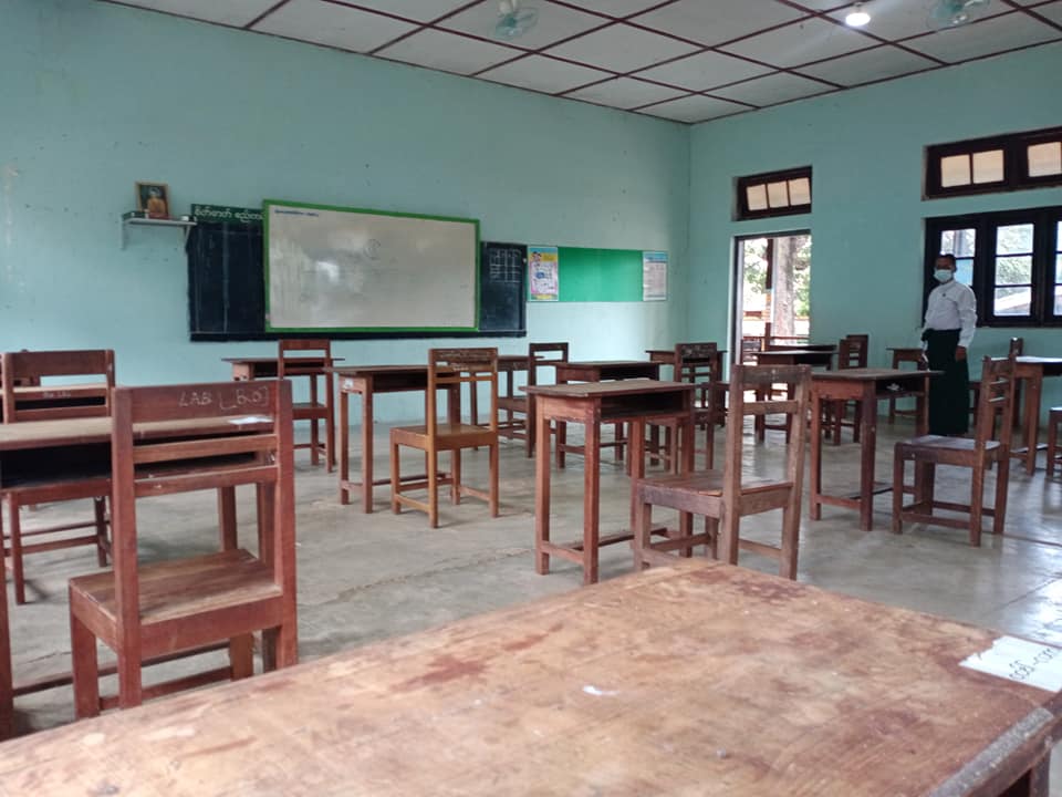 လွိုင်ကော်တွင် ကိုဗစ်ကာကွယ်ရေးစည်းကမ်းနှင့်အညီ‌ ကျောင်းအပ်လက်ခံနေ