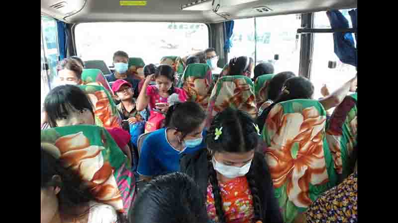 ပဲခူးယာဉ်လိုင်းအချို့  စည်းကမ်းမလိုက်နာဘဲ  ခရီးသည်များပိုတင်နေ 