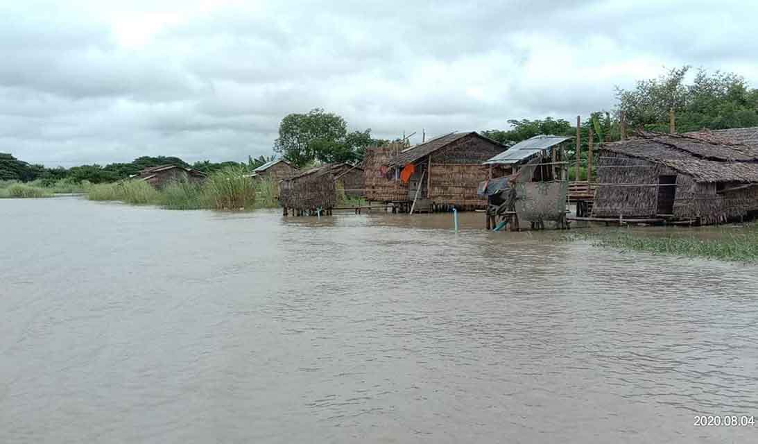 မအူပင်မြို့နယ်အတွင်း ကျေးရွာအချို့ မြစ်ရေတိုက်စားပြီးတာကျိုးမှာကို ဒေသခံများ စိုးရိမ်