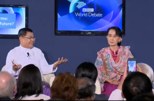 ေဒၚေအာင္ဆန္းစုၾကည္နွင့္ ျပည္ေထာင္စု၀န္ၾကီး အေခ်အတင္ေဆြးေနြး