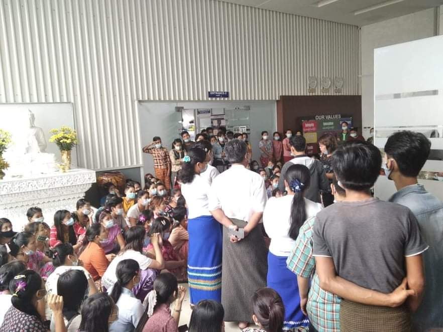 ပုသိမ် Amava အထည်ချုပ်စက်ရုံလုပ်သားများ လူမှုဖူလုံကြေးအပြည့်အဝရရှိရေး တောင်းဆို
