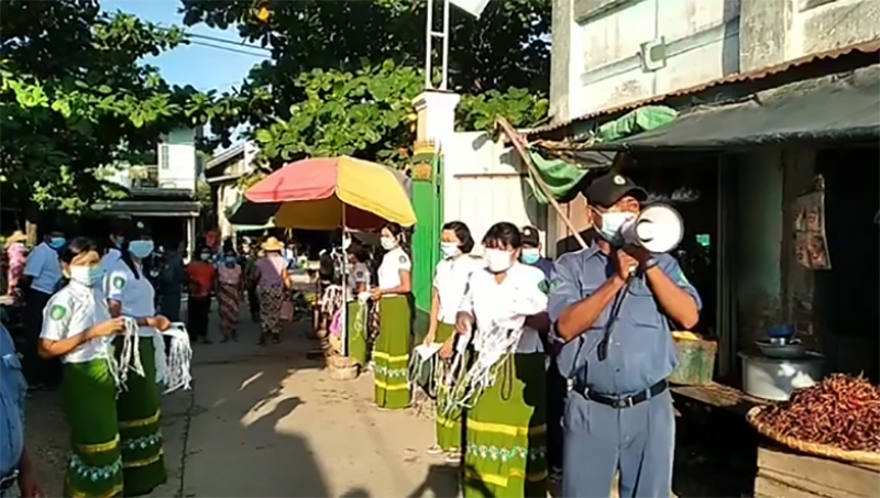 ဝက်လက်မြို့တွင် Mask တပ်ဆင်ရေး လှုပ်ရှားမှု ၃ ရက်ကြာ ပြုလုပ်