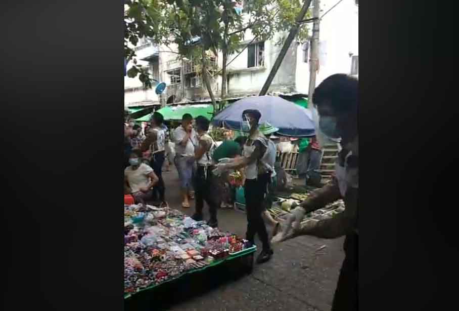 ဈေးတန်းထဲ ကိုဗစ်-၁၉ ပညာပေးသီချင်းနှင့် သရုပ်ပြခဲ့ကြသူ ကြက်ခြေနီမောင်မယ်များ အွန်လိုင်း ပေါ် နာမည်ကြီးနေ(ရုပ်သံ)