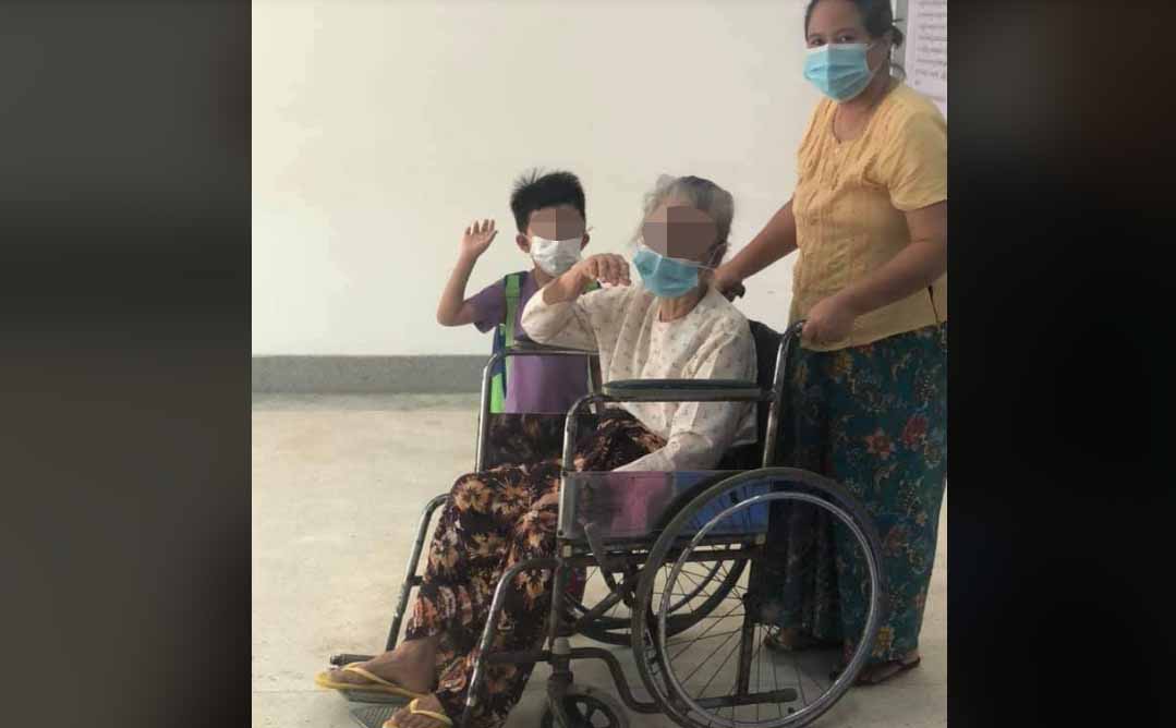ပုသိမ်မြို့က အသက် ၉၈ နှစ်အရွယ် ကိုဗစ်-၁၉ လူနာ ရောဂါပျောက်ကင်းပြီး ဆေးရုံမှဆင်း