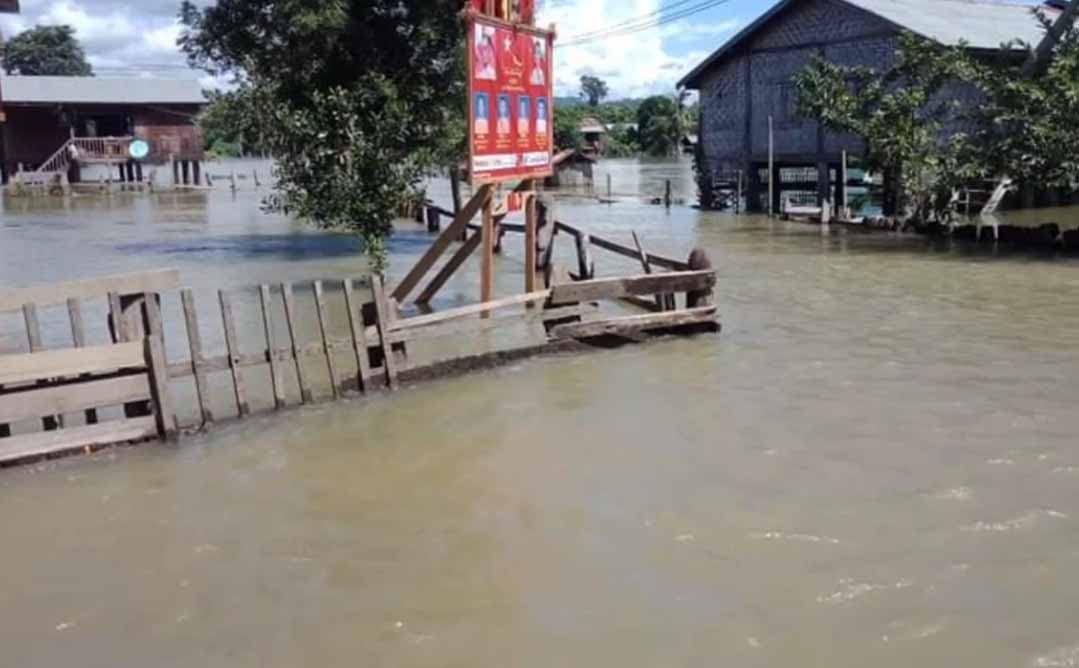 ရွှေကူမြို့နယ်၌ မြစ်ရေကြီးပြီး စပါးနှင့် ပဲစိုက်ခင်း ဧကပေါင်း ၁၅၀၀၀ ကျော်နစ်မြုပ်