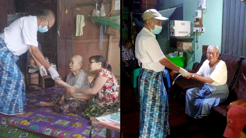 ဘိုကလေးမြို့နယ်ရှိ အသက် ၈၀ ကျော် ဘိုးဘွား ၁၂၀၀ ကျော်ကို ထောက်ပံ့ငွေပေးအပ်
