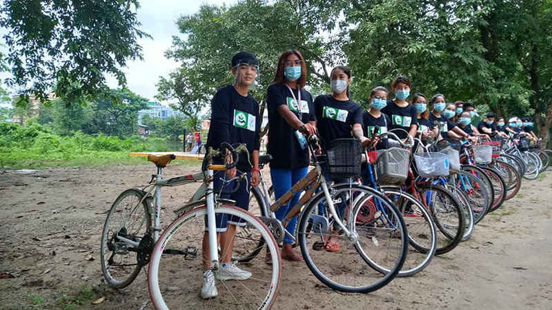 သဘာဝပတ်ဝန်းကျင် ချစ်မြတ်နိုးသူများ ဦးဆောင်၍ ဗန်းမော်မြို့၌ စက်ဘီးစီးကမ်ပိန်း ပြုလုပ်