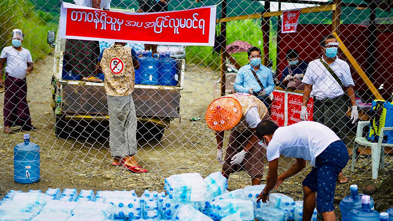 ကိုဗစ်လူနာအများဆုံး တွေ့ရသည့် ဖားကန့် တောင်ပြိုမှော်ရွာကို လော့ဒေါင်းချ