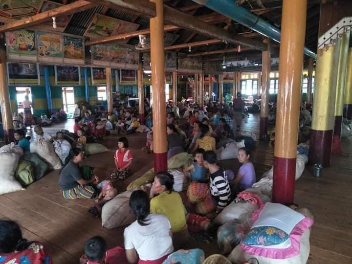 ကျောက်မဲမြို့နယ်၌ တိုက်ပွဲများပြန်ဖြစ်နေသဖြင့် ​ဒေသခံရွာသားများ စစ်ဘေးရှောင်