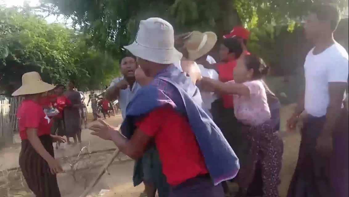 စစ်ကိုင်းမြို့နယ်၌ အန်အယ်လ်ဒီဝန်းရံသူများ၏ယာဉ်တန်းကို ရွာထဲအဝင်မခံသဖြင့် ခိုက်ရန်ဖြစ်ပွား