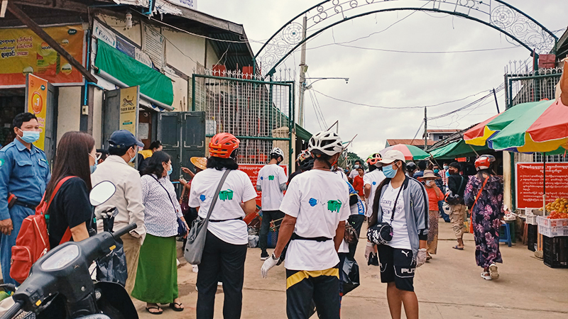 Mask များကို စနစ်တကျ တပ်ဆင်စွန့်ပစ်ကြရန် လွိုင်ကော်တွင် ကမ်ပိန်းပြုလုပ်