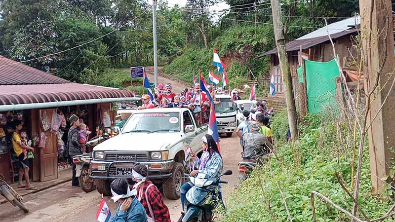 ဖားဆောင်းမြို့နယ်တခုတည်း ဝင်ပြိုင်သည့် ကရင်အမျိုးသားပါတီ မဲဆွယ်စည်းရုံး