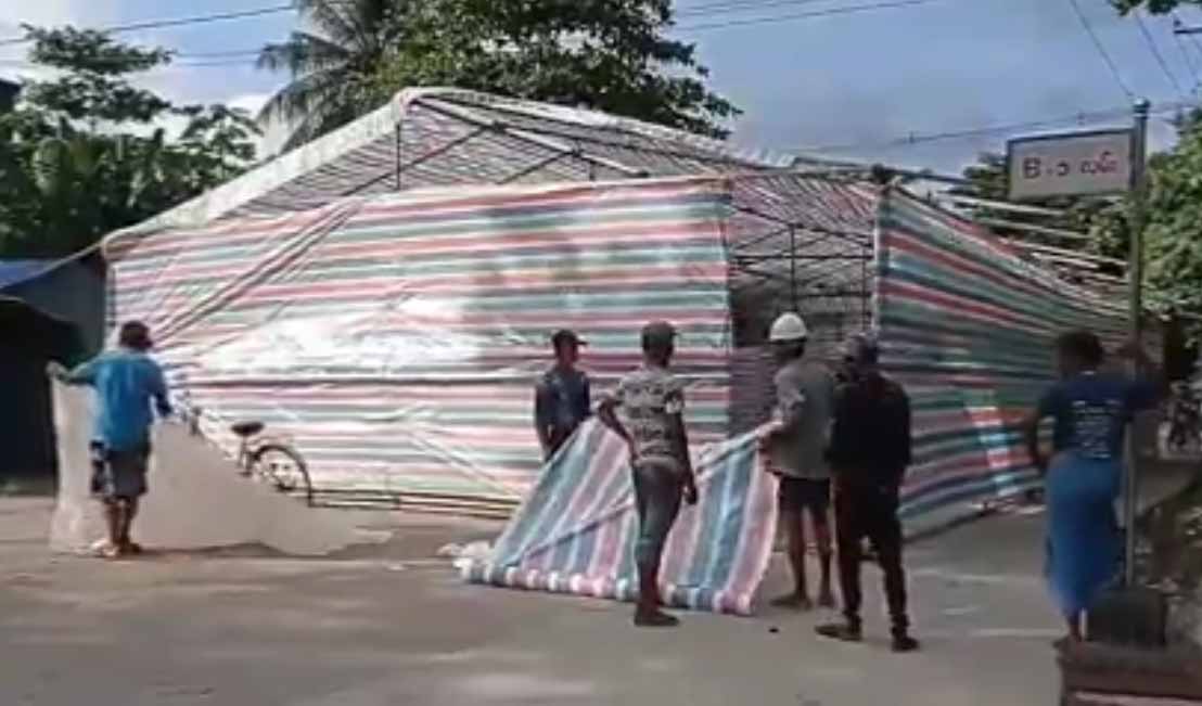 ဒဂုံဆိပ်ကမ်းမြို့နယ်၌ ရွေးကောက်ပွဲအတွက် ယာယီမဲရုံများပြင်ဆင်နေ 