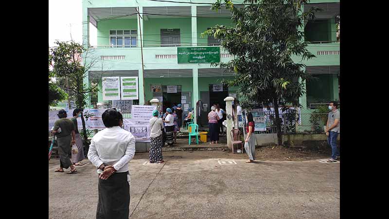 တာမွေမြို့နယ်၊ ဓမ္မဝိဟာရလမ်း မဲရုံအမှတ် ၅ နှင့် ၆ မြင်ကွင်း (ဓာတ်ပုံ)