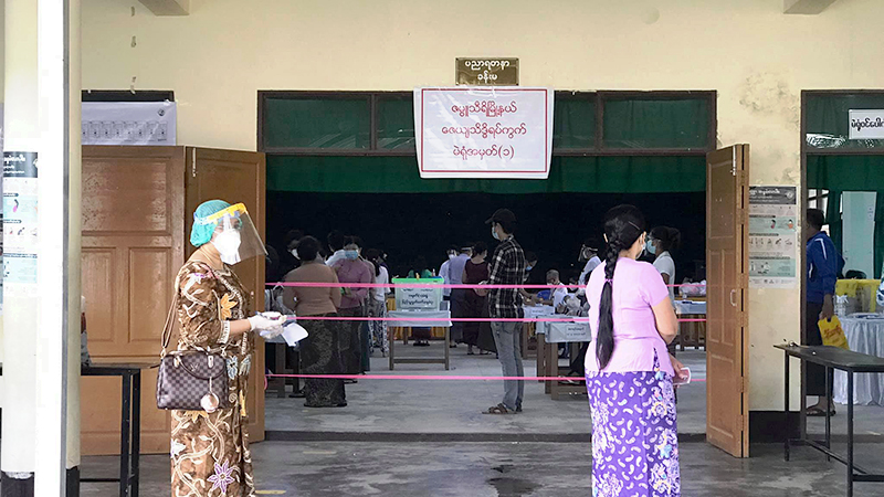 ဇမ္ဗူသီရိမြို့နယ် ဇေယျသိဒ္ဓိရပ်ကွက် မဲရုံ ၁ (ဓာတ်ပုံ)