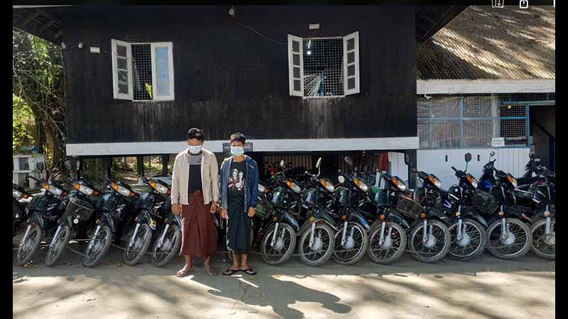 ဟင်္သာတတွင် ဆိုင်ကယ် ၂၆ စီး ခိုးယူခဲ့သူ ၂ ဦး ဖမ်းမိ