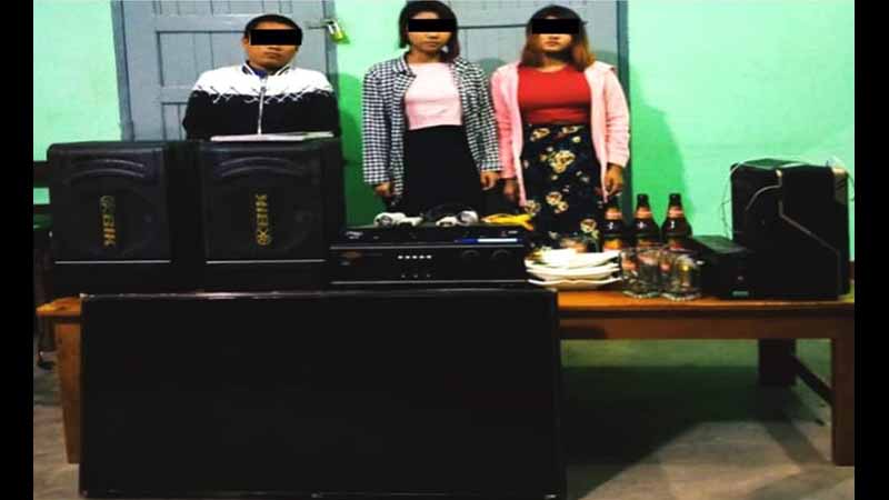 မကွေးမြို့တွင် ကိုဗစ်စည်းကမ်းမလိုက်နာသည့်  KTV ဆိုင်ကို ရဲတပ်ဖွဲ့က ဝင်ရောက်ဖမ်းဆီး