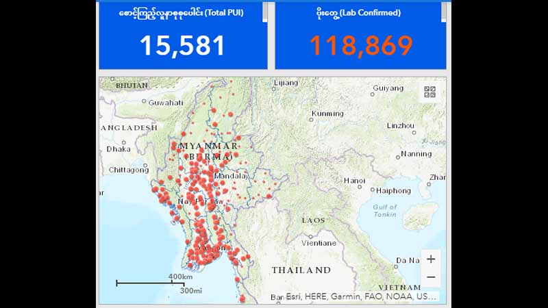နိုင်ငံတဝန်း ကိုဗစ် ထောင်ချီကူးစက်ခံရသည့် မြို့နယ် ၃၅ ခုရှိ၊ သေဆုံးသူ ၂၅၀၀ ကျော်လာ